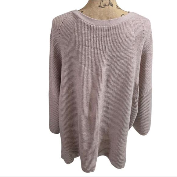 Ann Taylor Rose Pink Women's Ribbed Knit Cozy Sweater Cashmere Blend Size Large - Picture 3 of 6